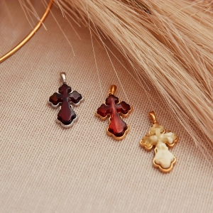 Кулон серебряный с янтарём P9214RO