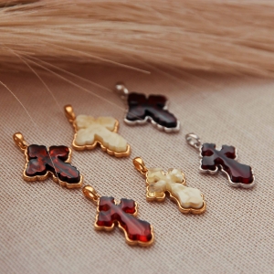 Кулон серебряный с янтарём P9215RO