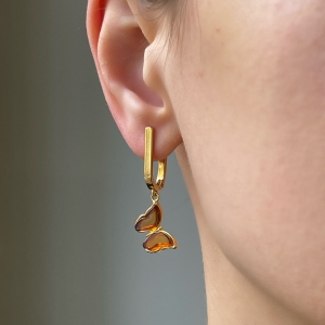 Серебряные серьги с янтарём E9218-1ZK