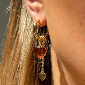 Серебряные серьги с янтарём E24037ZK