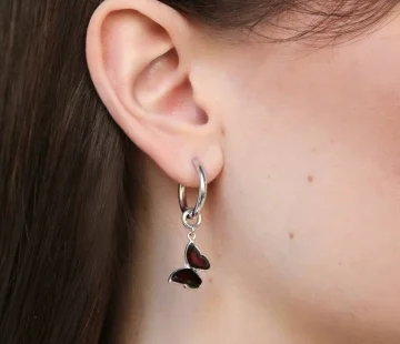 Серебряные серьги с янтарём E21037RV Серебряные серьги с янтарём E21037RV