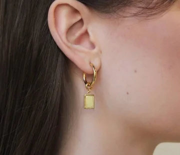 Серебряные серьги с янтарём E26037ZM