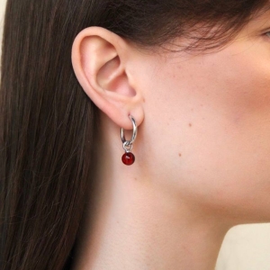 Серебряные серьги с янтарём E27037SV