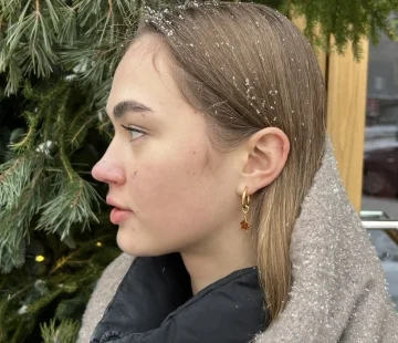 Серебряные серьги с янтарём E23037ZK