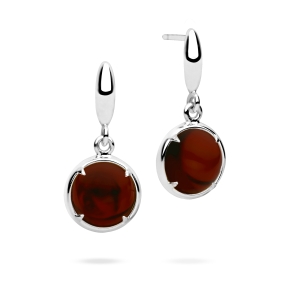 Silver earrings with amber E000017RV