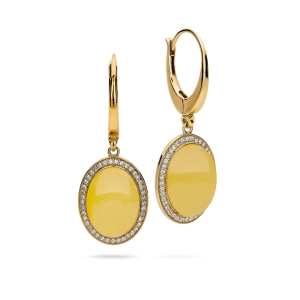 Серебряные серьги с янтарём E000028-1ZM Серебряные серьги с янтарём E000028-1ZM