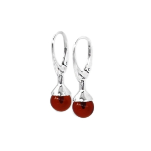 Серебряные серьги с янтарём E10022RV