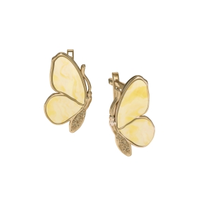 Серебряные серьги с янтарём E9152ZM