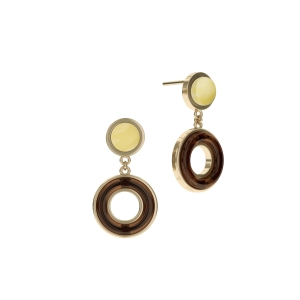 Серебряные серьги с янтарём E9279ZO