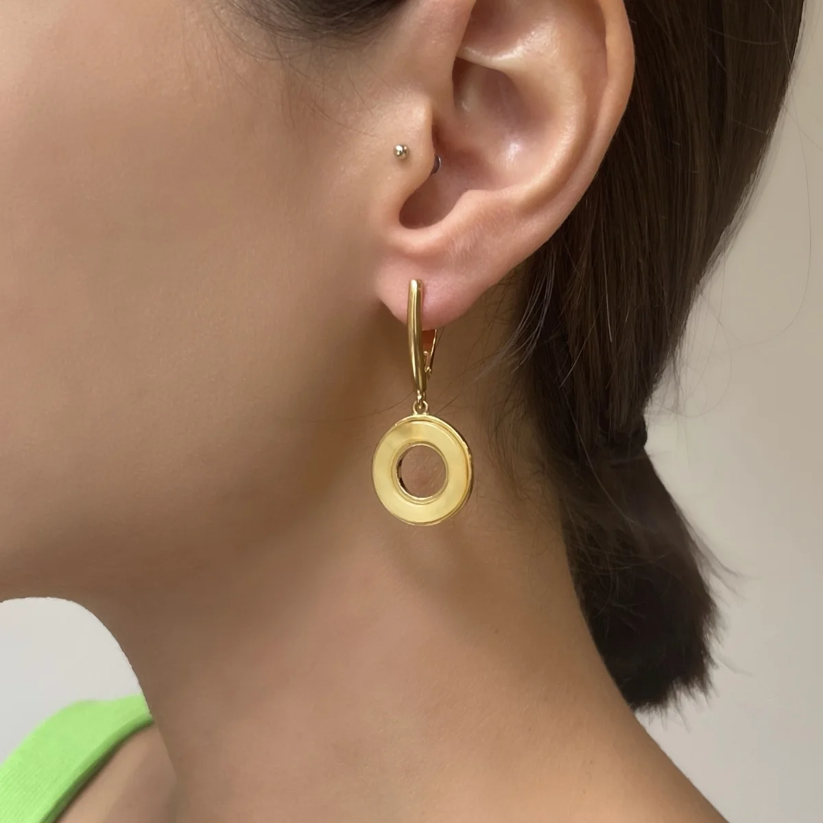 Серебряные серьги с янтарём E9382ZM