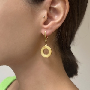 Серебряные серьги с янтарём E9382ZM