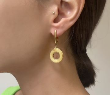Silver earrings with amber E9382ZM