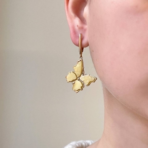 Серебряные серьги с янтарём E9151-1ZM