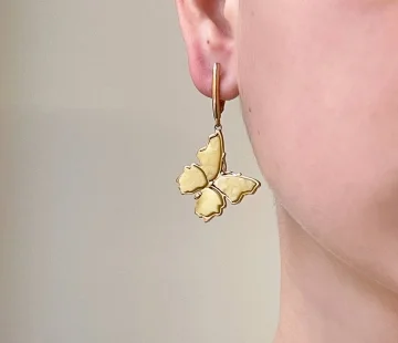 Серебряные серьги с янтарём E9151-1ZM