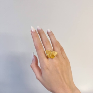 Кольцо серебряное с янтарём R9155ZM