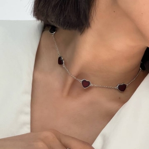 Колье серебряное с янтарём N9208RV