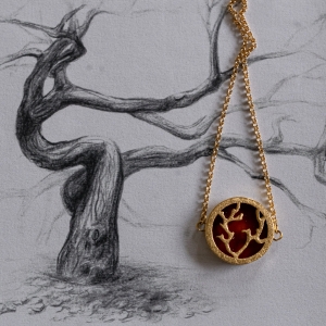 Колье серебряное с янтарём N10009ZK