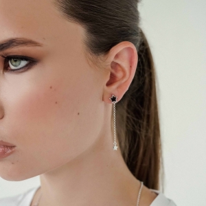 Серебряные серьги с янтарём E10012RV