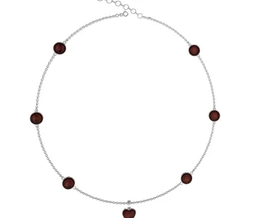 Колье серебряное с янтарём N9168RV