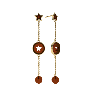 Серебряные серьги с янтарём E10032ZK