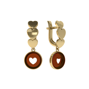 Серебряные серьги с янтарём E9268ZK