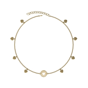 Silver necklace with amber N9268ZM