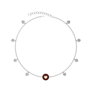 Колье серебряное с янтарём N9268RV Колье серебряное с янтарём N9268RV