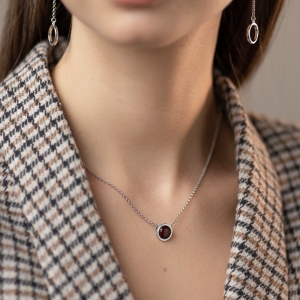 Колье серебряное с янтарём N9279RV Колье серебряное с янтарём N9279RV