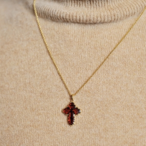 Кулон серебряный с янтарём P9215ZO