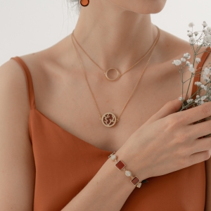 Браслет серебряный с янтарём W9092ZO Браслет серебряный с янтарём W9092ZO