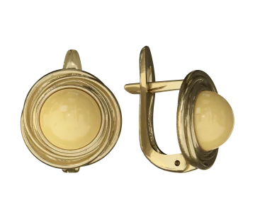Серебряные серьги с янтарём Серьги E20036ZM