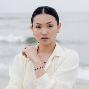 Браслет серебряный с янтарём  W20036RV