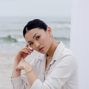 Браслет серебряный с янтарём W21012ZM