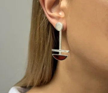 Серебряные серьги с янтарём E22048RV Серебряные серьги с янтарём E22048RV