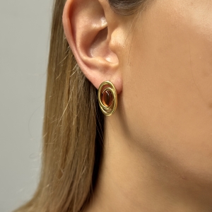 Серебряные серьги с янтарём E20041ZK Серебряные серьги с янтарём E20041ZK