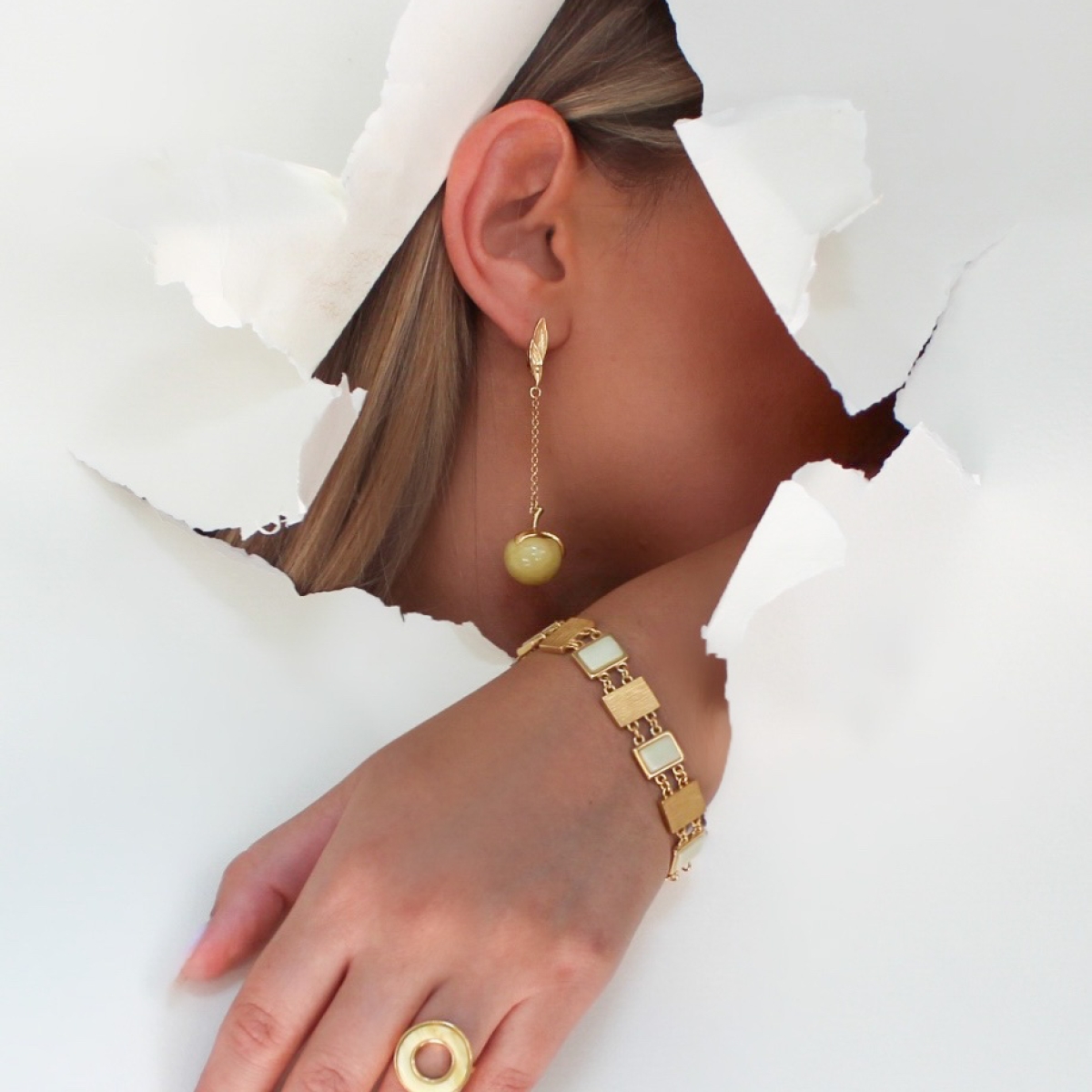 Bracelet silver with amber W20044ZM