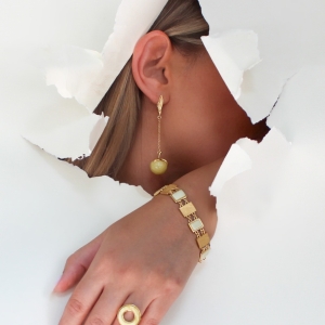 Браслет серебряный с янтарём W20044ZM