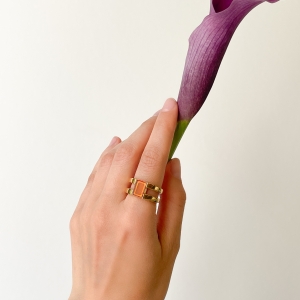 Кольцо серебряное с янтарём R20045ZK