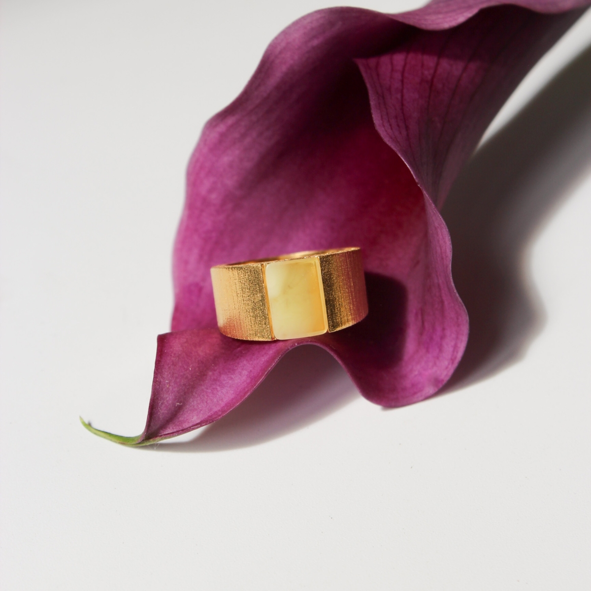 Silver ring with amber R20044ZM