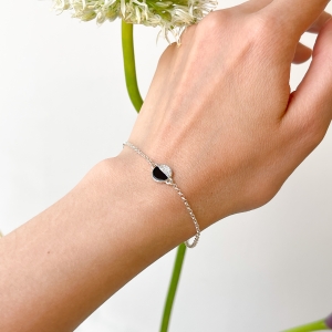 Браслет серебряный с янтарём W20048RV