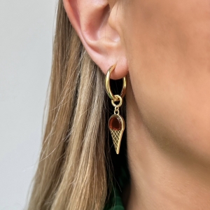 Серебряные серьги с янтарём E33037ZK Серебряные серьги с янтарём E33037ZK