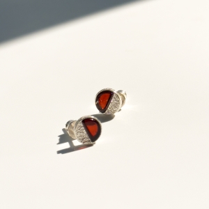 Серебряные серьги с янтарём E21048RV