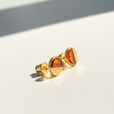 Серебряные серьги с янтарём E21048ZK