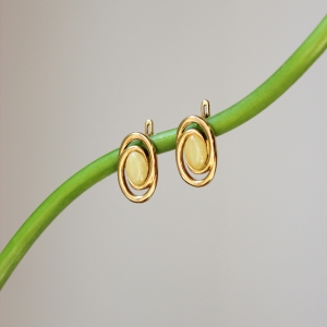 Серебряные серьги с янтарём E20041ZM