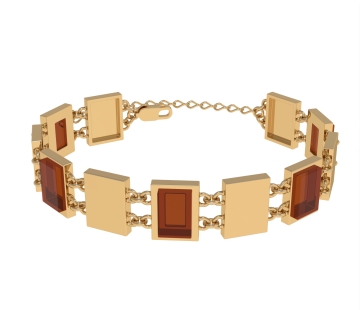 Bracelet silver with amber W20044ZK