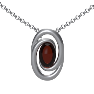 Колье серебряное с янтарём N20041SV Колье серебряное с янтарём N20041SV