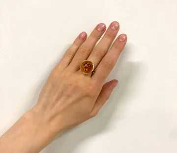 Кольцо серебряное с янтарём R3531ZK