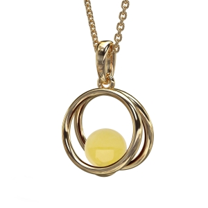 Кулон серебряный с янтарём P10006ZM