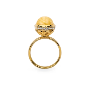 Кольцо серебряное с янтарём R000024ZM Кольцо серебряное с янтарём R000024ZM