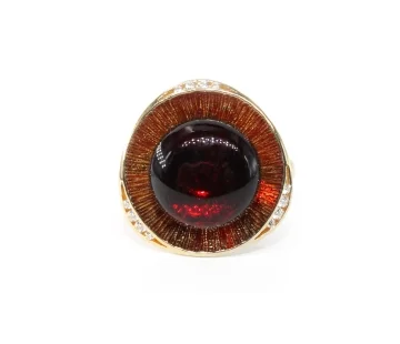 Кольцо серебряное с янтарём R3531ZK